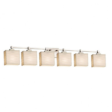 Porcelina Tetra 6 Light Vanity Light 50.5 Inch Wide by Justice Design - PNA-8426-55-WAVE
