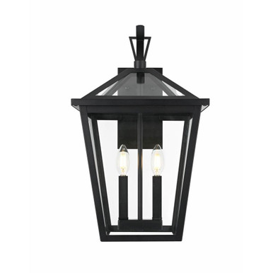 Frankford 2 Light Outdoor Wall Sconce 20 Inch X 12 Inch Wide by Elegant - OD334W20BK