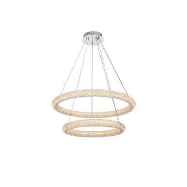 Bowen 192W 2 LED Chandelier 12 Inches Tall and 32 Inches Wide by Elegant  - 3800G32C