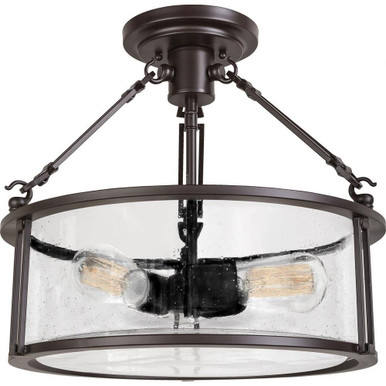 Buchanan 3 Light 16 Inch Wide Semi Flush Mount by Quoizel - BCN1716WT