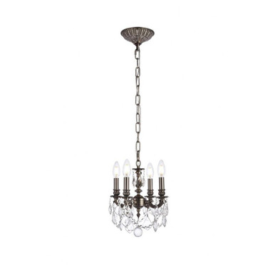 Lillie Four Light Chandelier by Elegant 9104d10pw/rc - 9104d10pw/rc