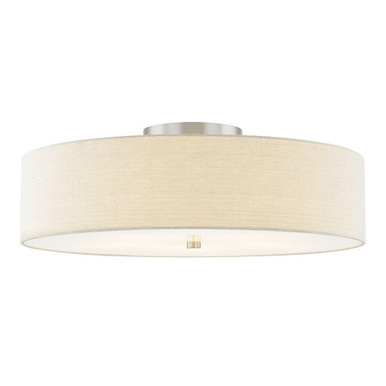 Textile 6 Light 30 Inch Wide Semi Flush Mount by Justice Design - FAB-9763