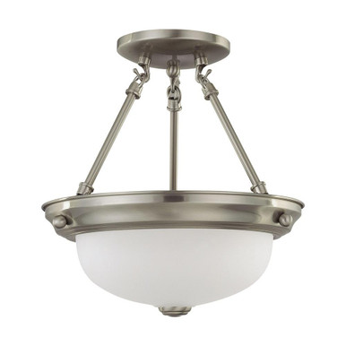 2 Light 11.375 Inch Wide Semi Flush Mount by Nuvo - 60/3244
