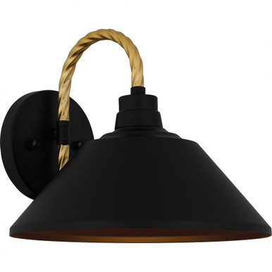 Longshore 1 Light Outdoor Wall Lantern 11 Inch Wide by Quoizel - LSH8411MBK