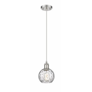 Athens Water Glass 1 Light Steel Mini Pendant by Innovations - 516-1P-SN-G1215-6