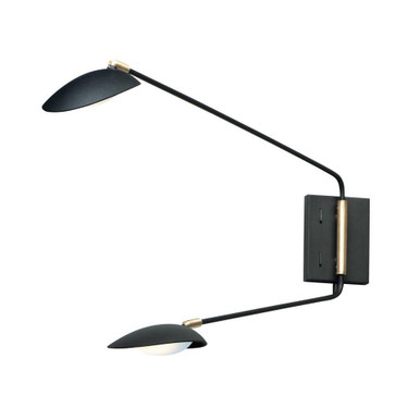 Scan 13W 2 LED Light Wall Sconce by Maxim - 21692BKSBR