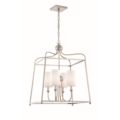 Sylvan Four Light Chandelier With Linen Fabric Shades by Crystorama - 2244-pn