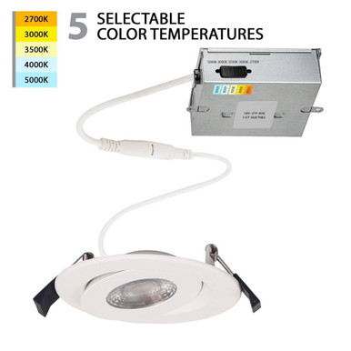 Lotos 4 Inch 9W 5 CCT Select Round Adjustable Recessed Kit by WAC Limited - R4ERAR-W9CS-WT