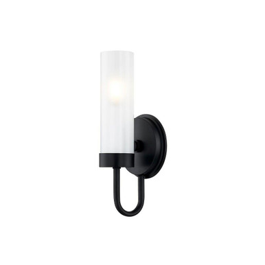 Fusion 1 Light Wall Sconce by Justice Design - FSN-4341-CLFR-MBLK