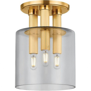 Crystler 3 Light 8.5 Inch Wide Flush Mount by Hudson Valley - 5133-AGB