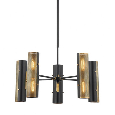 Mikka 10 Light Large Chandelier by Troy - F5630-PBR/SBK