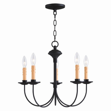 Heritage 5 Light Small Candle Style Chandelier by Livex - 4455-04