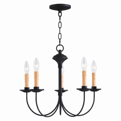 Heritage 5 Light Small Candle Style Chandelier by Livex - 4455-04