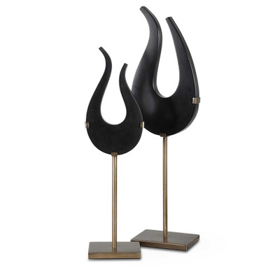 Black 7.25 Inch Sculpture (Set of 2) by Uttermost - 18136