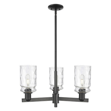 Candor 3 Light Stem Hung Chandelier 12 Inch X 26.75 Inch by Innovations - 716-3CR-BK-G352
