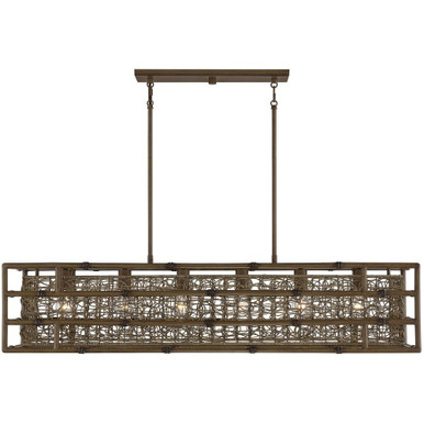 Treviso 6 Light Caged Linear Chandelier by Savoy House - 1-7913-6-184