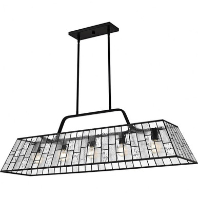 Rainier 5 Light Linear Chandelier 14.75 Inch Tall X 48 Inch Wide by Quoizel - QLC6176MBK