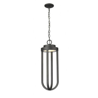 Leland 16W 1 LED Light Small Outdoor Pendant by Z-Lite - 5005CHB-BK-LED