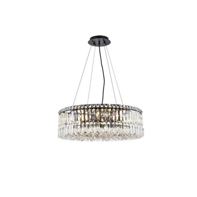 Maxime 12 Light Chandelier 7.5 Inches Tall and 24 Inches Wide by Elegant - V2030D24BK/RC