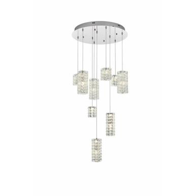 Aston 36W 9 LED Pendant 9.5 Inch Tall and 24 Inch Wide by Elegant - 3680D9