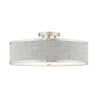 Park Ridge 3 Light 18 Inch Wide Semi Flush Mount by Livex - 60425-91