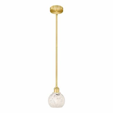 White Mouchette 1 Light Stem Hung Mini Pendant 7.5 Inch Tall by Innovations - 616-1S-G1216-6