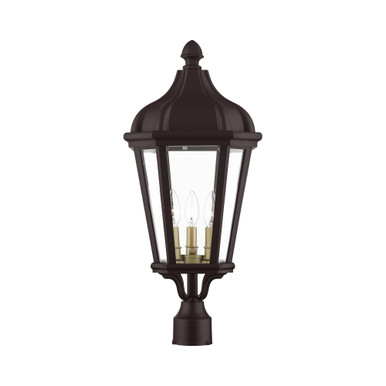 Morgan 3 Light Outdoor Post Top Lantern 11 x 25.25 Inches by Livex - 76194