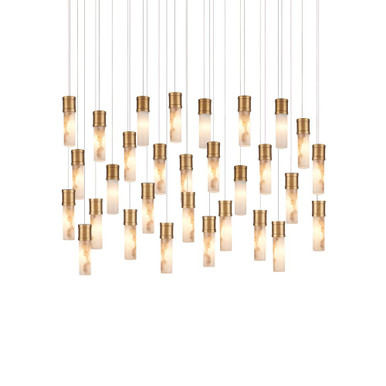 Cannula 30 Light Linear Multi Drop Pendant 54 Inch Wide by Currey Company - 9000-1384