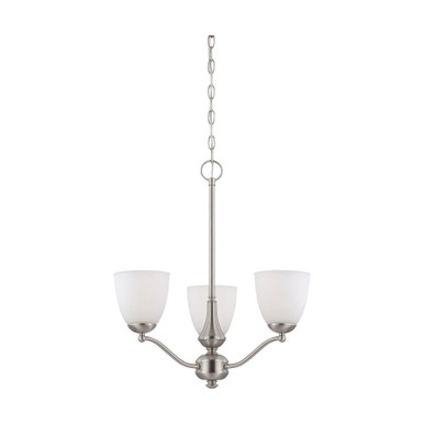 Patton 3 Light Chandelier (Arms Up) 21 x 23 Inch by Nuvo - 60/5036
