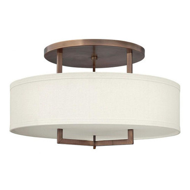 Hampton 3 Light 24 Inch Wide Semi Flush Mount by Hinkley - 3211