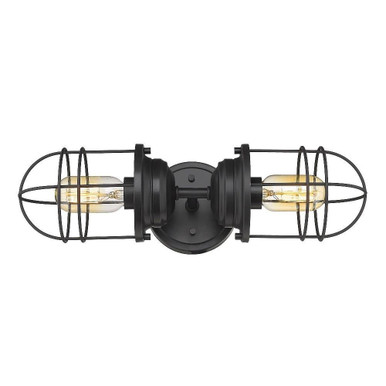 Seaport 2 Light Wall Sconce by Golden - 9808-2W