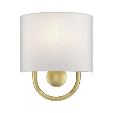 Stratton 1 Light OffWhite Shade Wall Sconce 10.5 Inch Tall by Livex - 42891
