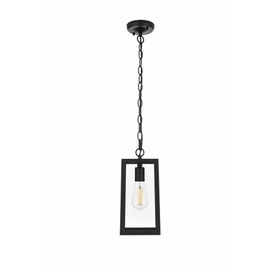 Veda 1 Light Outdoor Pendant 13 Inch Tall and 5.5 Inch Wide by Elegant - OD608H13BK