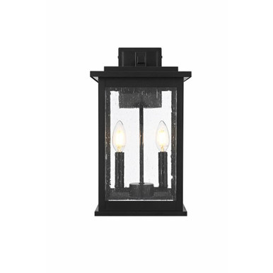 Ringgold 2 Light Outdoor Wall Mount 16 Inch Tall X 8.5 Inch Wide by Elegant - OD350W16BK