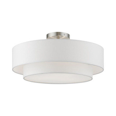 Meridian 3 Light 18 Inch Wide Semi Flush Mount by Livex - 47154-91