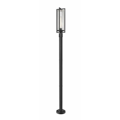 Aura One Light Outdoor Post Mount 99.5 x 9 Inches by Z-Lite - 5013PHBR-5012P-BK