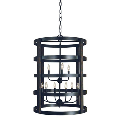 Homestead 9 Light Medium Foyer Chandelier by Framburg - L1009 MBLACK