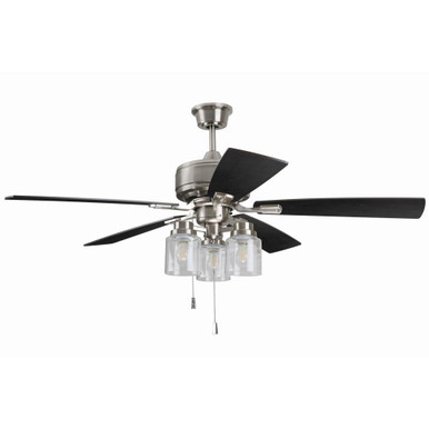 Kate 52 Inches 5 Blade Ceiling Fan with Light Kit by Craftmade - KTE52BNK5
