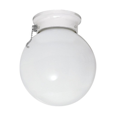 1 Light 6 Inch Wide Flush Mount with Pull Chain by Nuvo - 60/712