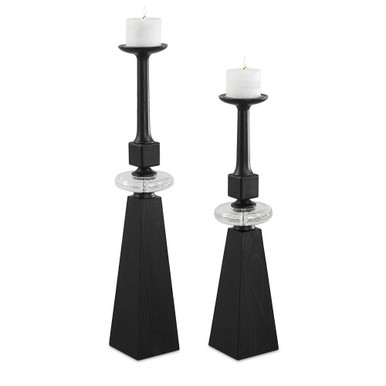 Ebon Glow Candleholder (Set of 2) 36 Inches Tall by Uttermost - 18231