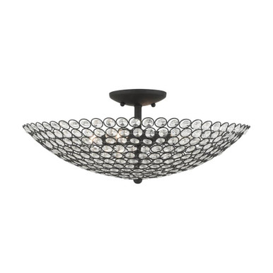 Cassandra 4 Light 19.75 Inch Wide Semi Flush Mount by Livex - 40447-04
