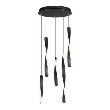 Pirouette 330W 5 LED Light Large Pendant by ET2 - E24154-BK