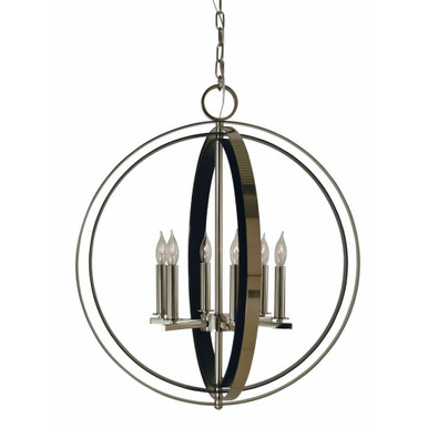 Constellation 6 Light Large Pendant by Framburg - F-4655 BR/MBLACK