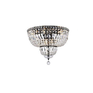 Tranquil 10 Light 20 Inch Wide Metal Flush Mount by Elegant - V2528F20BK/RC