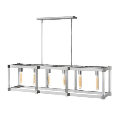 Empire 6 Light Oversized Linear Chandelier by Fredrick Ramond - FR36018PNI