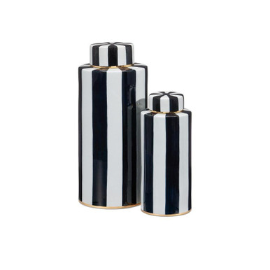 Rayures 16.5 Inch Tea Canister (Set of 2) by Currey Company - 1200-0823