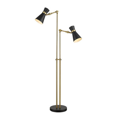 Soriano 2 Light Floor Lamp In Modern Style 56.5 x 27.75 Inches by Z Lite - 728FL-MB-HBR