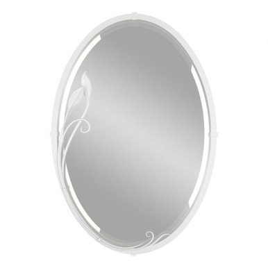 Beveled Oval Mirror with Leaf 31.7 Inch x  22.3 Inch by Hubbardton Forge - 710014H