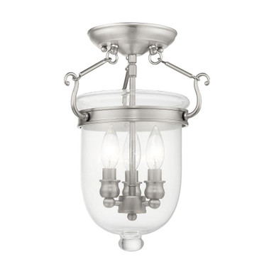 Jefferson 3 Light 10 Inch Wide Metal Flush Mount by Livex - 5061
