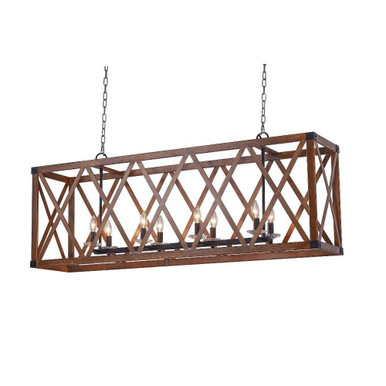 Marini 8 Light Caged Linear Chandelier by CWI - 1033P51-8-230